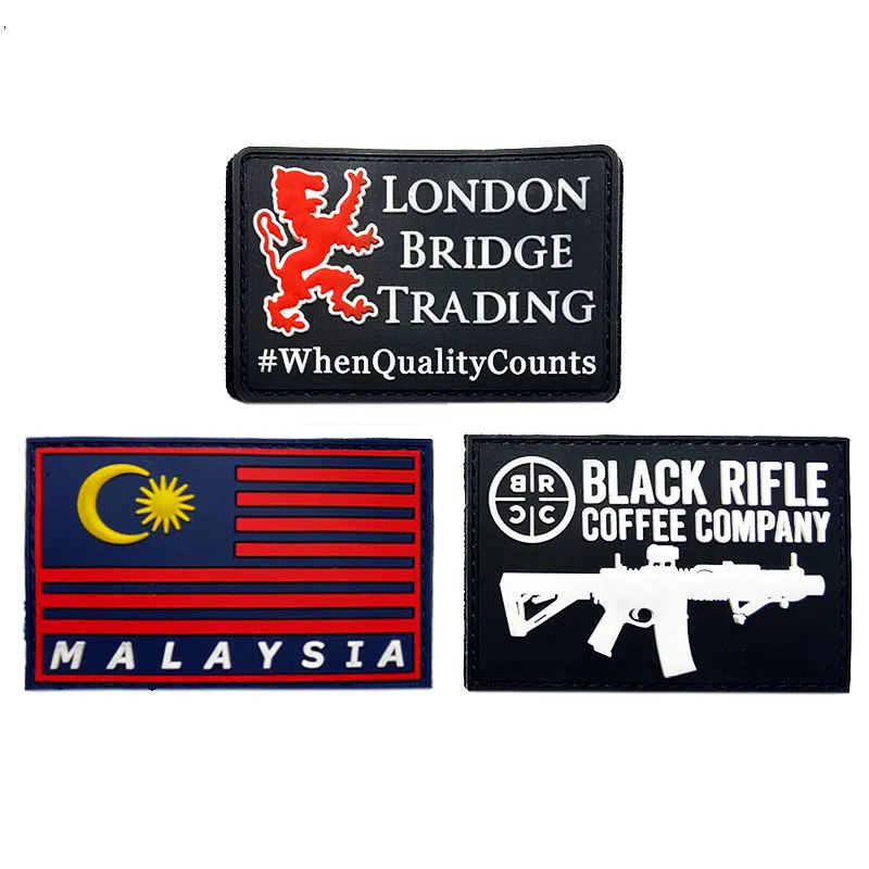 Custom Designer Silicone 3D Hook PVC Brand Logo Velcroc Patch