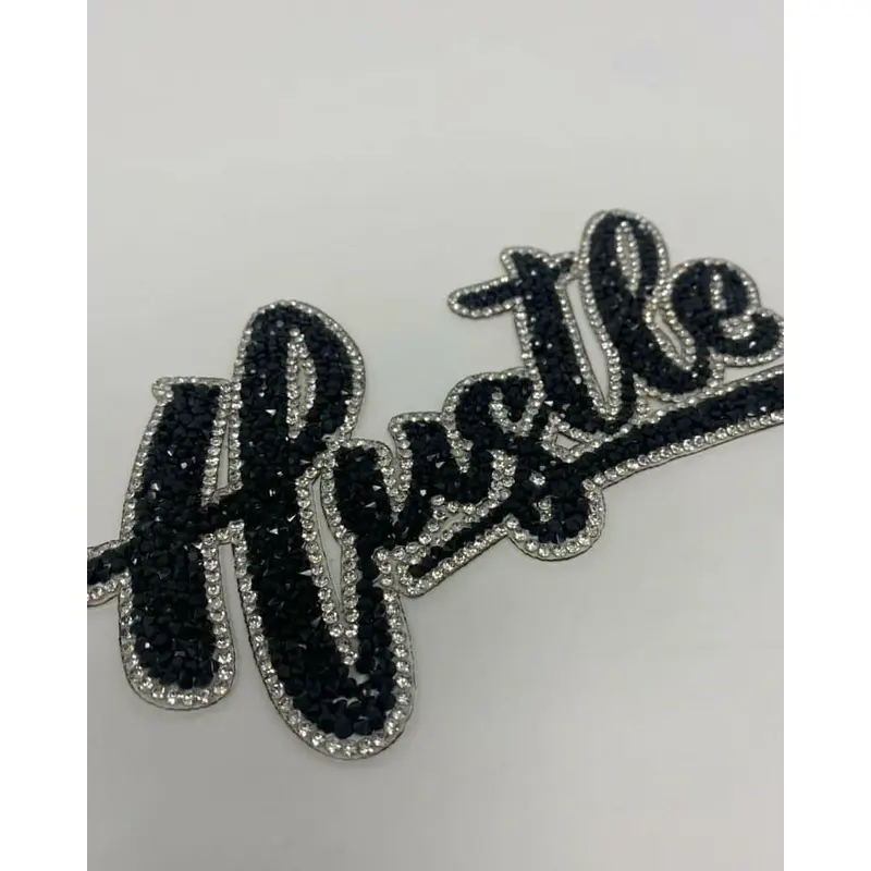 Custom Shining Rhinestone Beaded Applique Iron on Letter Patches