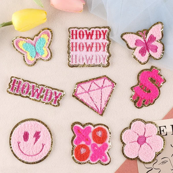 Stylish Gold Stripes Clothing Chenille Patch DIY Accessory