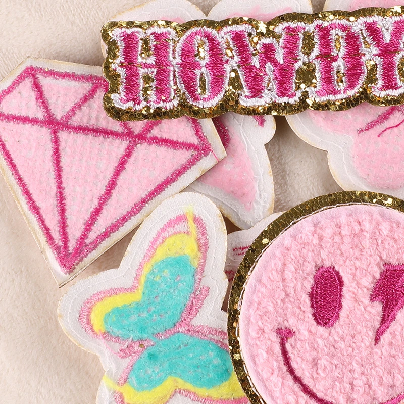 Stylish Gold Stripes Clothing Chenille Patch DIY Accessory