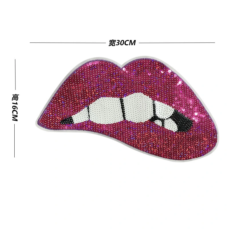 Personality Big Sexy Lips Sequin Patch Iron on Patches
