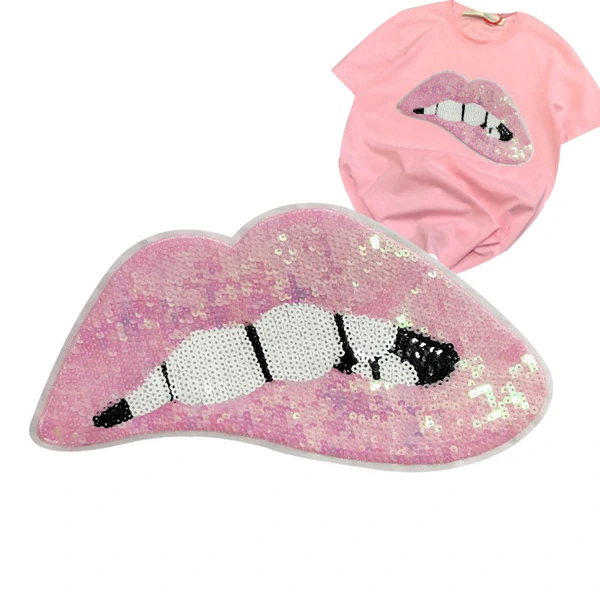 Personality Big Sexy Lips Sequin Patch Iron on Patches