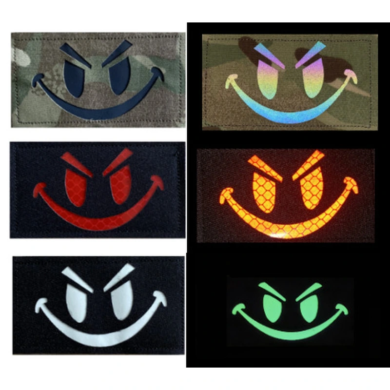 Glow In Dark Charm Smile Military Armband Patch for Hat Backpack