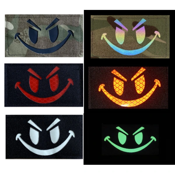 Glow In Dark Charm Smile Military Armband Patch for Hat Backpack