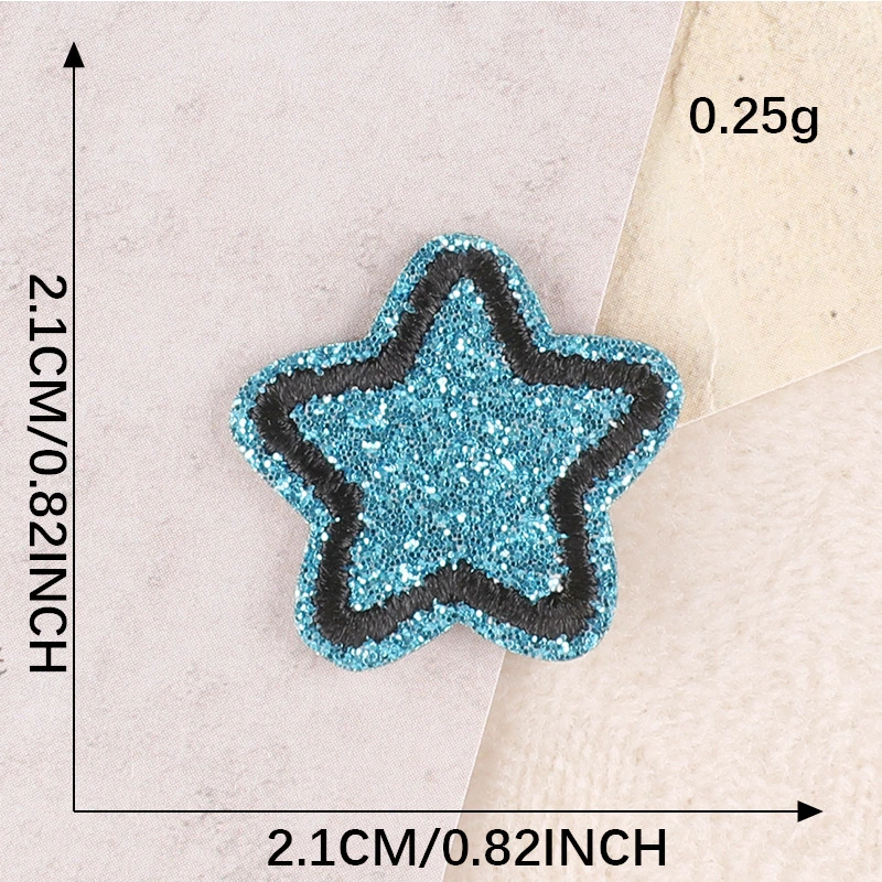 Sparkly Glitter Powder Stars Heart DIY Sticker Patch