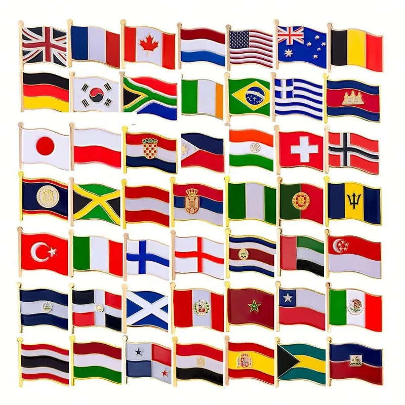 Promotional National Flag Enamel Pin Badge Country Flag Lapel Pin