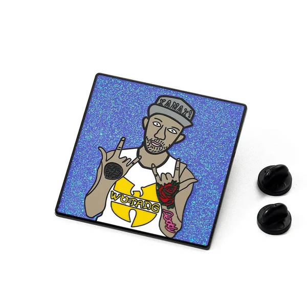 Zinc Alloy Metal Pin Personalized 3D Square Rapper Design Enamel Pin