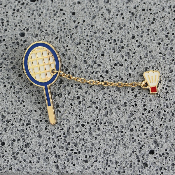 New Chain Brooch Table Tennis Badminton Sports Enamel Lapel Pins Badge
