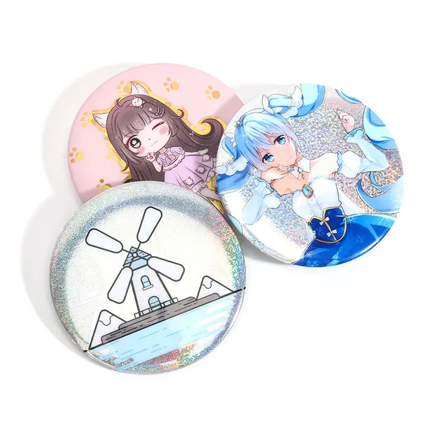 Custom Anime Heart Tin Badge Promotional Kawaii Button Pins