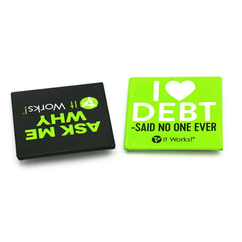 Promotional Custom Square Button Badge Brooch Metal Lapel Pin