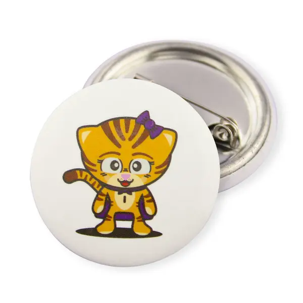 Custom Heat Transfer Tin Plate Metallic Clothing Magnetic Button Badge