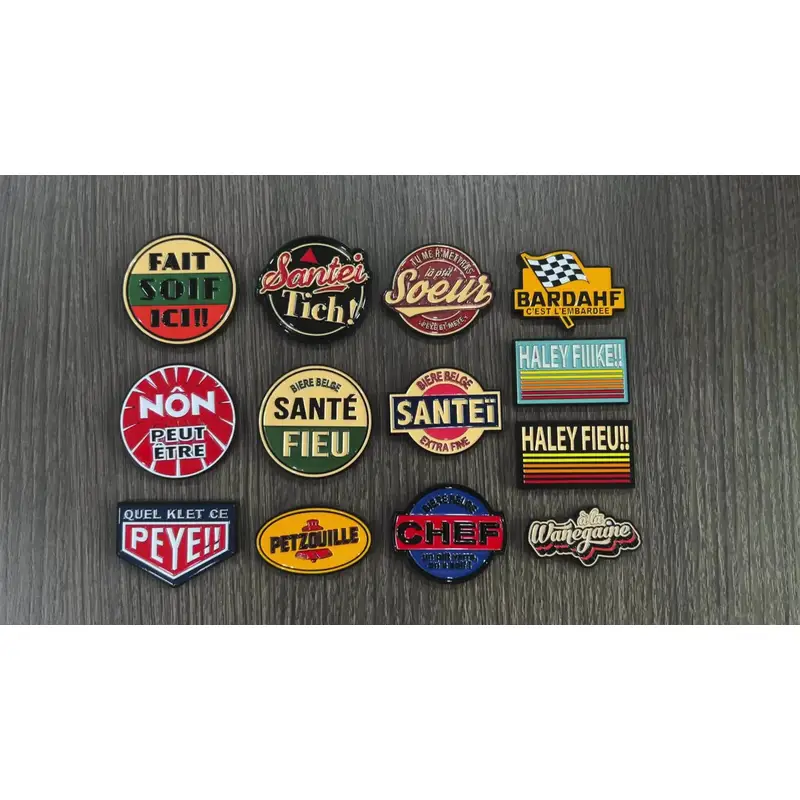 Customized Soft Enamel Badge Matt Black Metal Fridge Magnet Souvenir