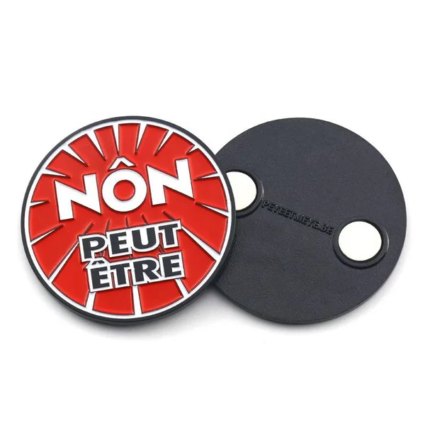 Customized Soft Enamel Badge Matt Black Metal Fridge Magnet Souvenir