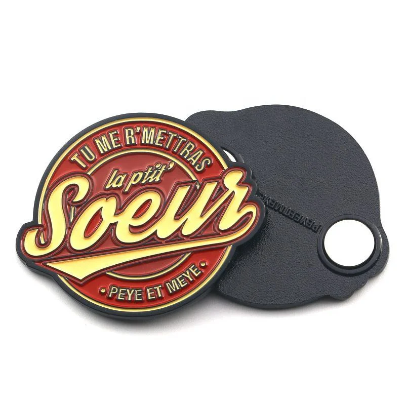 Customized Soft Enamel Badge Matt Black Metal Fridge Magnet Souvenir