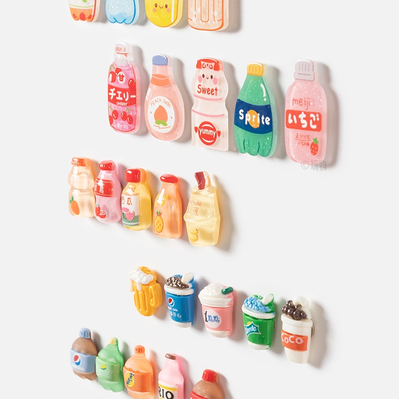 Cartoon Drinks Food Acrylic Magnetic Sticker Home Fridge Magnets