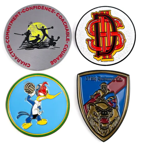 Wholesale Custom Design Logo Antique Metal Challenge Coin with Enamel