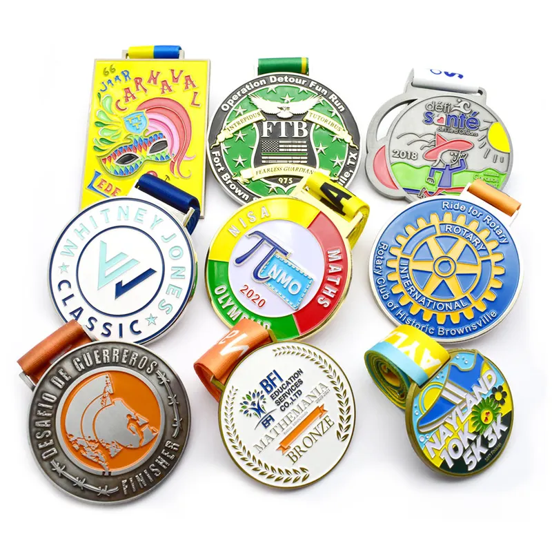 Customized Design Athletics Sports Soccer Winners Medals with Ribbons