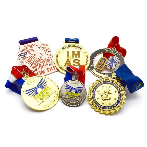 Customized Design Athletics Sports Soccer Winners Medals with Ribbons