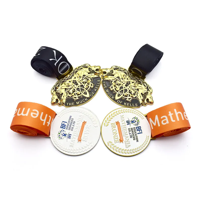 Customized Design Athletics Sports Soccer Winners Medals with Ribbons