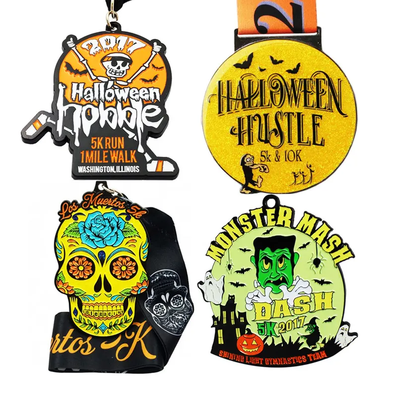New Running Sports Halloween Marathon Virtual Running Custom Medal