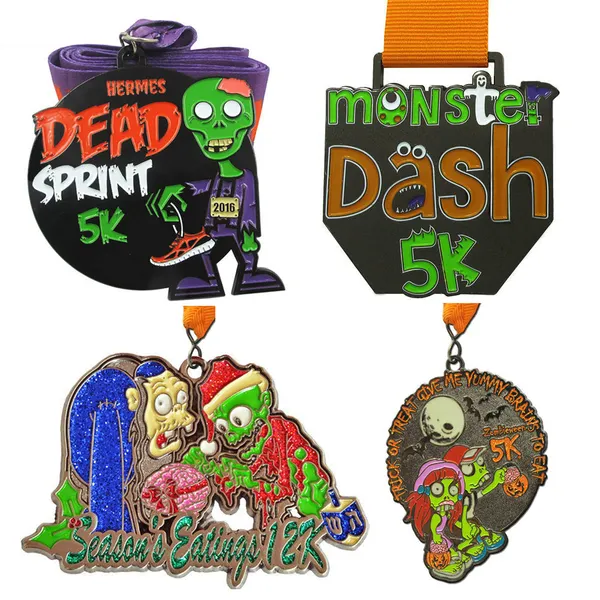 New Running Sports Halloween Marathon Virtual Running Custom Medal
