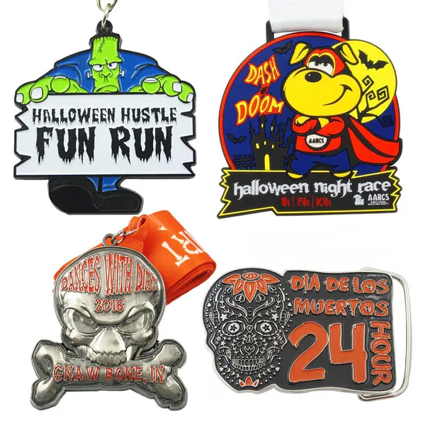 New Running Sports Halloween Marathon Virtual Running Custom Medal