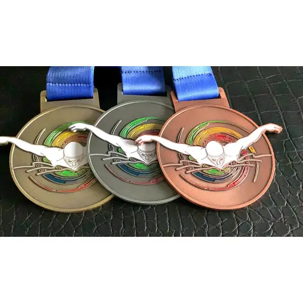 Customized 3D Zinc Alloy Swimming Award Medals