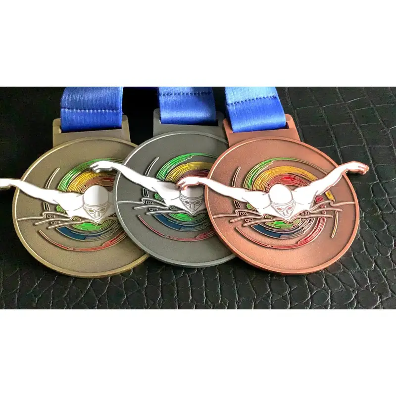 Customized 3D Zinc Alloy Swimming Award Medals