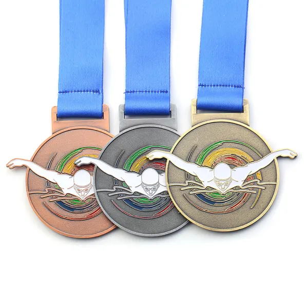 Customized 3D Zinc Alloy Swimming Award Medals