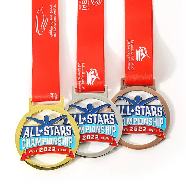 Customized 3D Zinc Alloy Swimming Award Medals