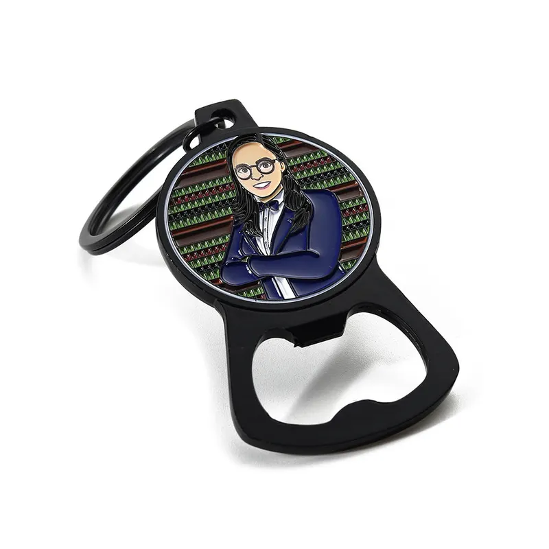 Custom Bottle Keyring Die Cast Enamel 3D Beer Bottle Opener Keychain