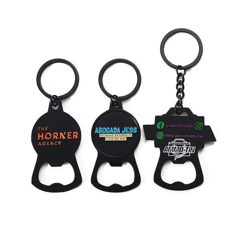 Custom Bottle Keyring Die Cast Enamel 3D Beer Bottle Opener Keychain