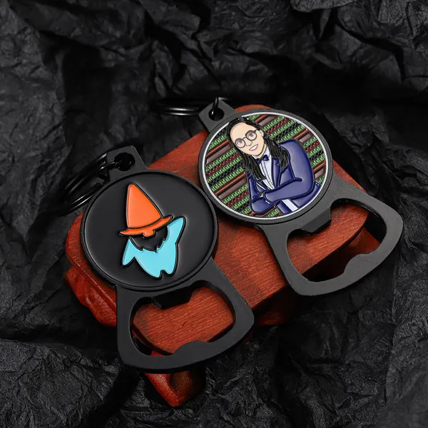 Custom Bottle Keyring Die Cast Enamel 3D Beer Bottle Opener Keychain