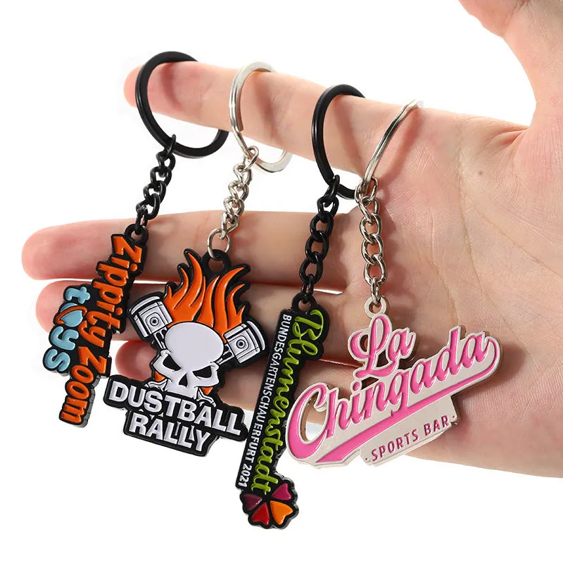 Custom 3D Promotional Enamel Metal Key Chains Keyring
