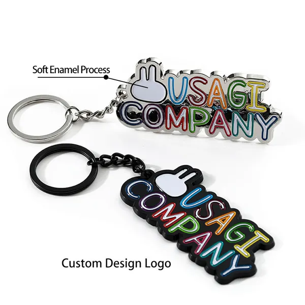 Custom 3D Promotional Enamel Metal Key Chains Keyring