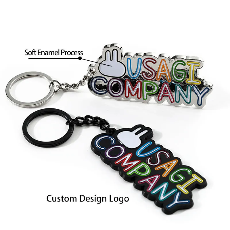 Custom 3D Promotional Enamel Metal Key Chains Keyring