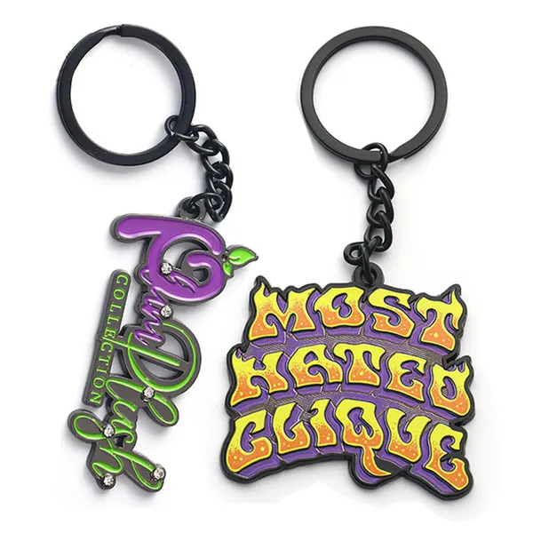 Custom 3D Promotional Enamel Metal Key Chains Keyring