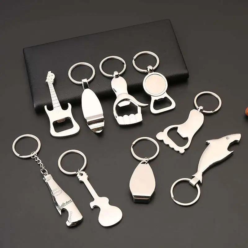 Customized Various Shape Zinc Alloy Keyring Bottle Opener Keychain