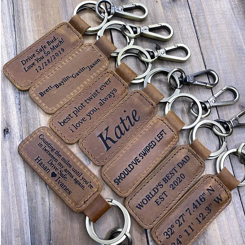 Custom Genuine Leather Holder Keychain