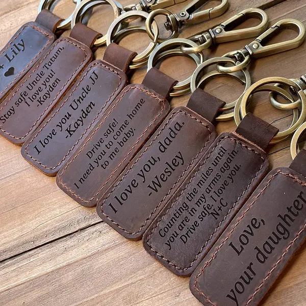 Custom Genuine Leather Holder Keychain