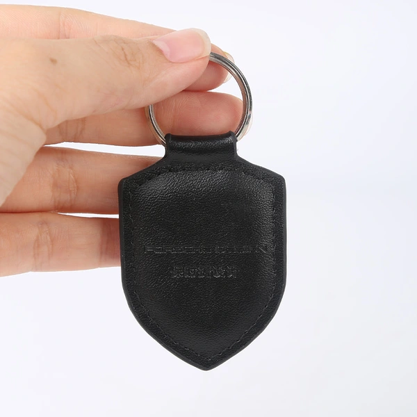 PU Leather Embossed Logo Leather Keychain Business Event Gift