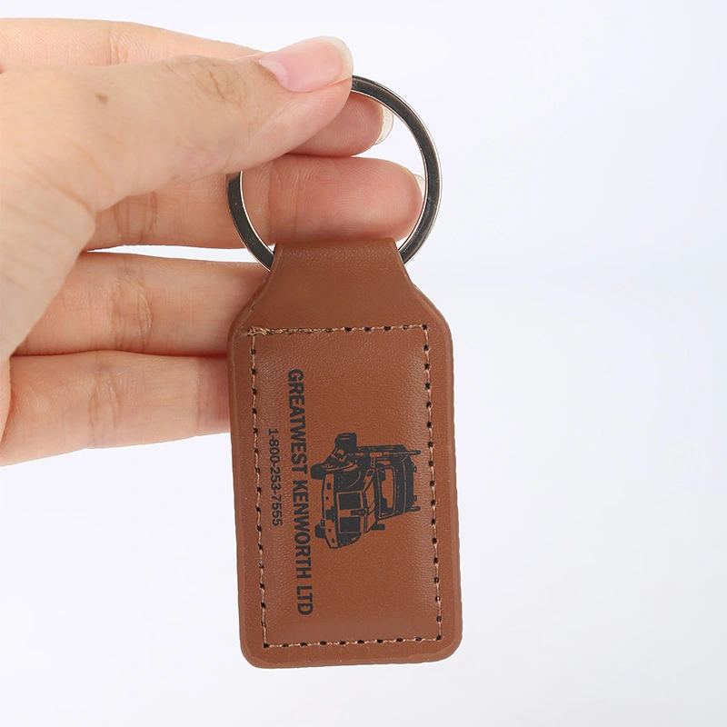 PU Leather Embossed Logo Leather Keychain Business Event Gift