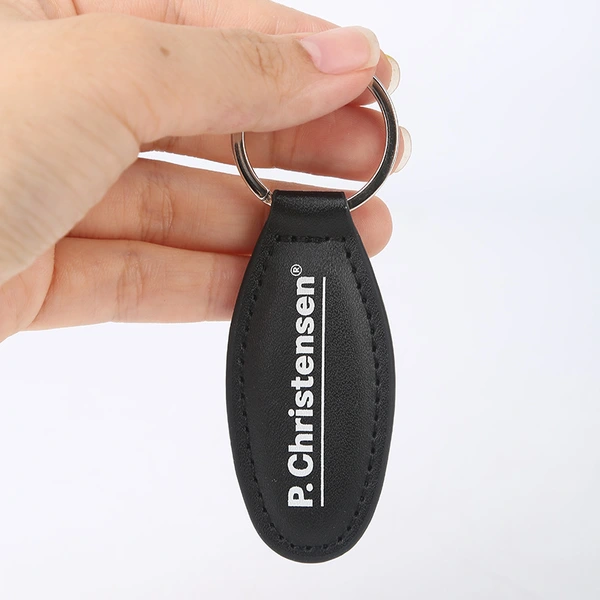 PU Leather Embossed Logo Leather Keychain Business Event Gift