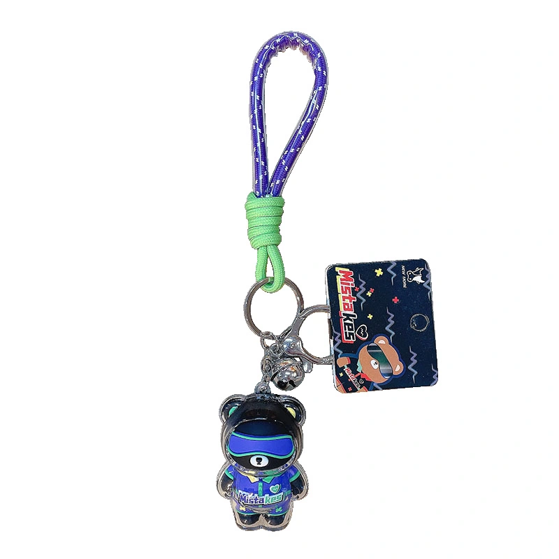 New Cute Acrylic Cartoon 3D Transparent Bear Keyring Key Chain