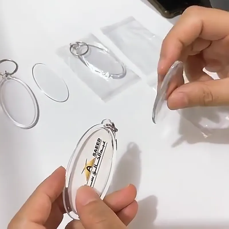 Transparent Blank Plastic Keychain Photo Frame Acrylic Keychain