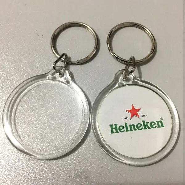 Transparent Blank Plastic Keychain Photo Frame Acrylic Keychain