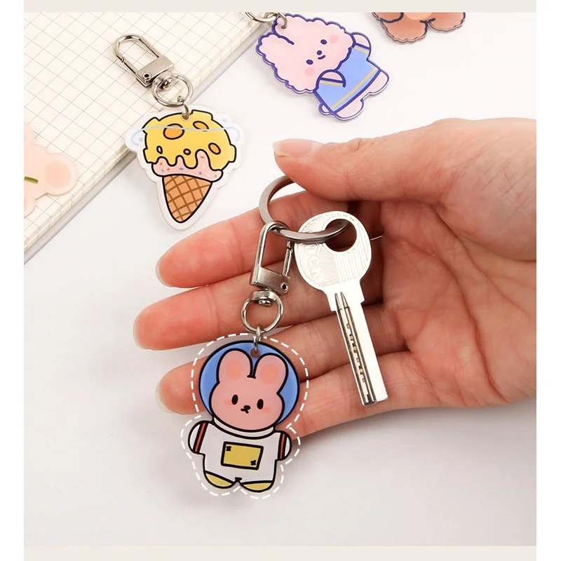 Cute Cartoon Bag Pendant Decor for Children's Gift Acrylic Keychain