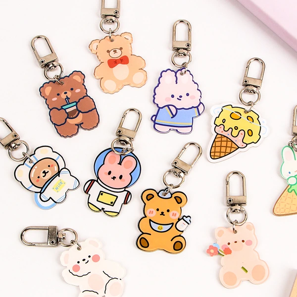 Cute Cartoon Bag Pendant Decor for Children's Gift Acrylic Keychain