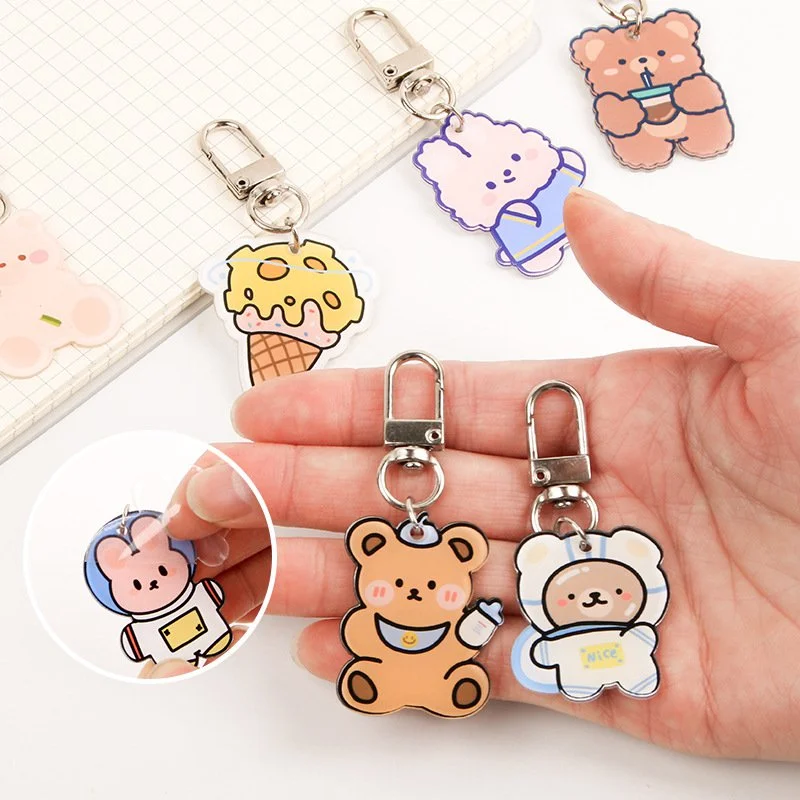 Cute Cartoon Bag Pendant Decor for Children's Gift Acrylic Keychain