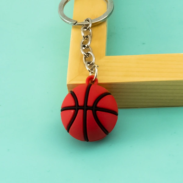 Soft PVC Keychain 3D Rubber Football Basketball Volleyball Key Chain